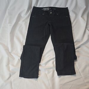 Women's Stretch Denim Jeans 7 Black Mossimo Low Rise Skinny Y2K Urban Streetwear